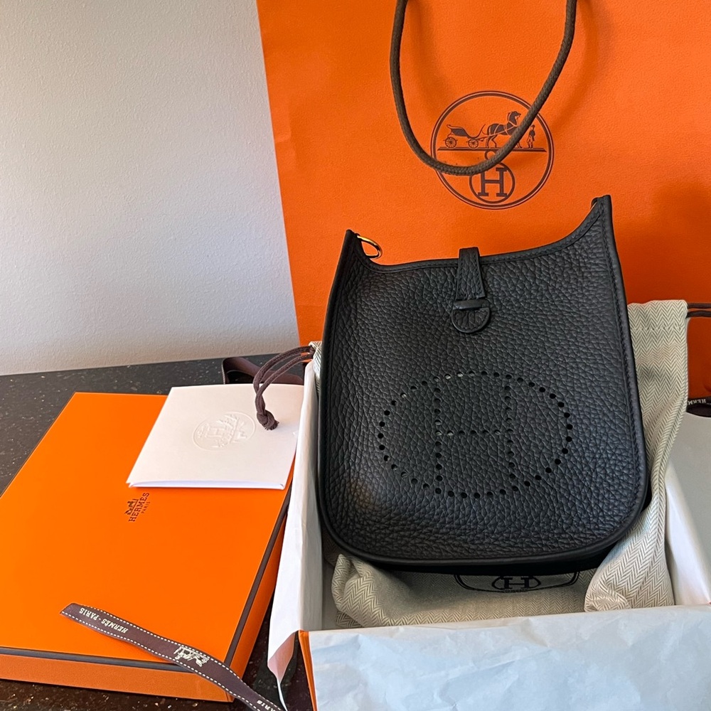Hermès Evelyne 16 TPM Clemence crossbody bag Gold Hardware New w box! Authentic